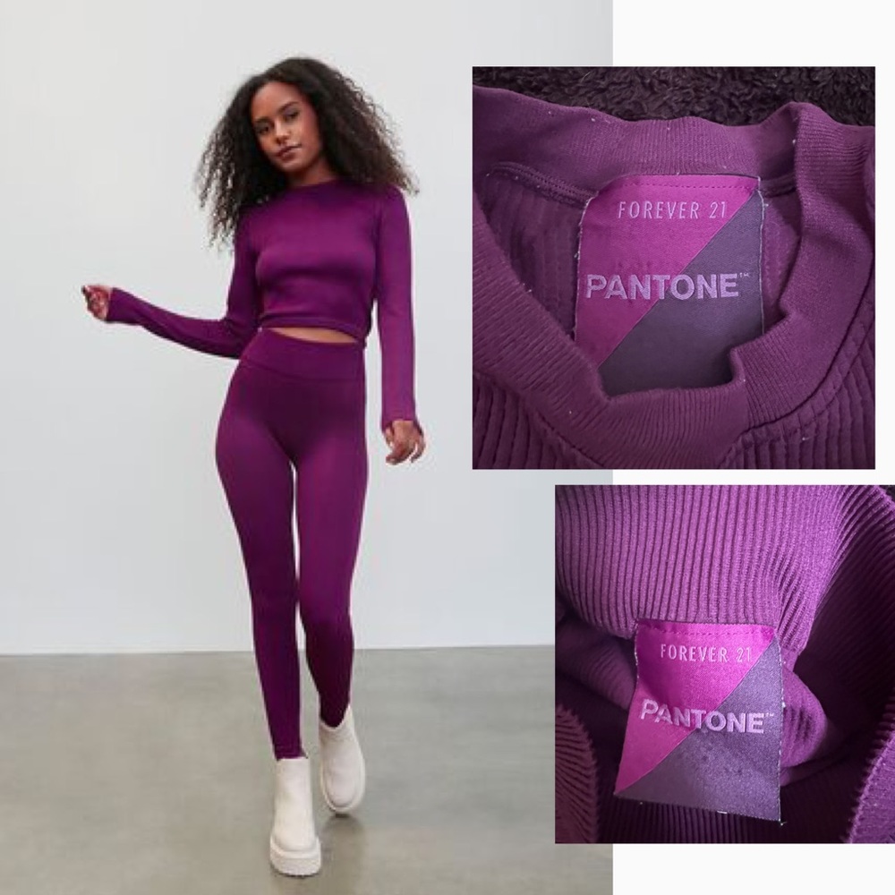Forever 21 x Pantone Ribbed Crop Top and Leggings Set